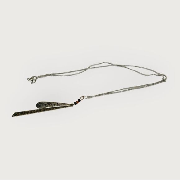 Stainless steel boho pendant & matching 20.” Necklace - Picture 4 of 5